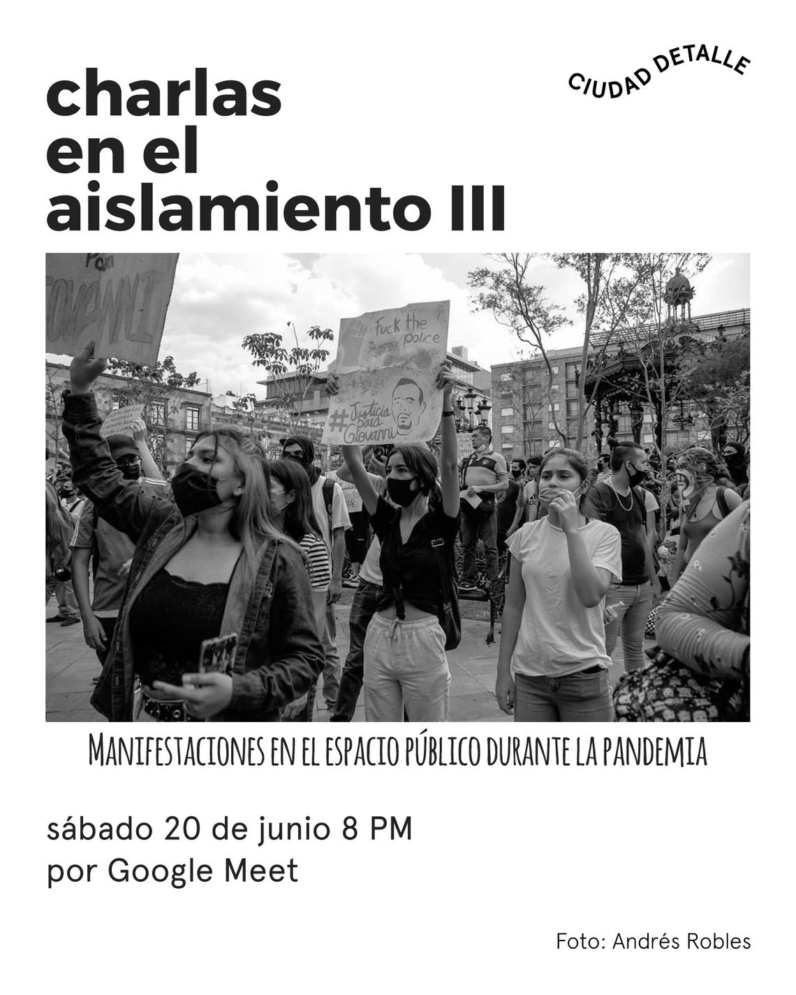 Cartel de invitación tercera sesión de Charlas en el aislamiento